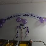 Banner on wall during International Women's Day 2018